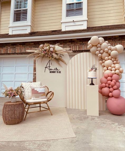 Brown Balloons, Garland Arch, Baby Shower Inspiration, Deco Boheme, Bachelorette Party Decorations, Pink Balloons, Boho Baby Shower, Balloon Arch, Balloon Garland