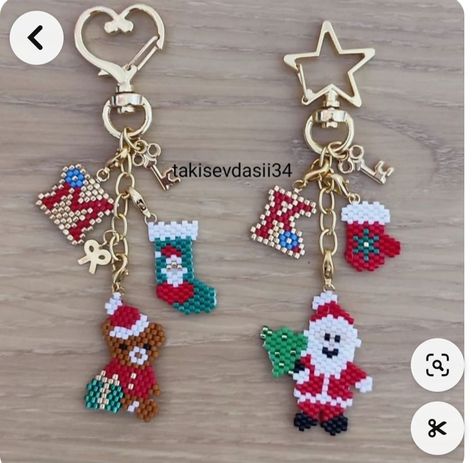 Christmas Beads Craft, Pony Bead Projects, Diy Seed Bead Earrings, Seed Bead Crafts, Diy Beaded Bracelets, Beads Craft Jewelry, Beaded Jewlery, Beaded Christmas Ornaments, Beaded Jewelry Tutorials