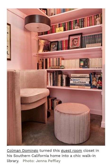 Pink Living Room Ideas, Pink Bookshelves, Colman Domingo, Mid Century Modern Ranch, Modern Ranch House, Bright Home, South California, The White Album, Modern Ranch