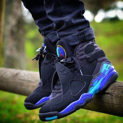 We can't wait until the classic Air Jordan 8 "Aqua" returns later this year.  Showcase your favorite on-feet shots with #jordansdaily and head to JordansDaily.com for more updates. Air Jordan 8 Retro, Air Jordan 8, Jordan Shoes Retro, Shoes Sneakers Jordans, Jordan 8, Fresh Shoes, Nike Air Jordans, Hype Shoes, Skateboarder