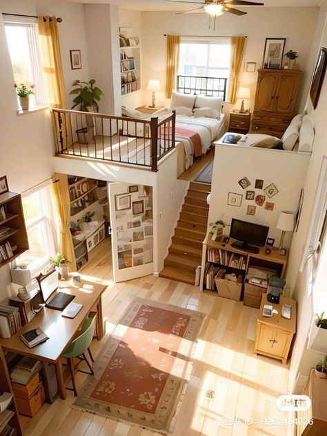 Loft House Design, Interior Design Your Home, Small Apartment Design, Cute Cottage, Loft House, Loft Apartment, Dream Room Inspiration, Room Makeover Bedroom, Tiny House Living