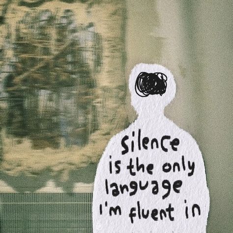 Left Out Pfp, Unspoken Words Quotes Feelings, Rant Art, Feeling Left Out Drawing, Silence Aesthetic, Silhouette Quotes, Quotes Silence, Analog Art, A Silence Voice