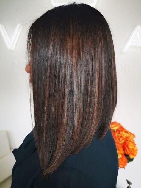 Long Hair Bobs For Women, Long Concave Bob Hairstyles, Angeled Haircut Long, Long Bob Haircuts For Thick Hair, Long Bob Haircuts Straight, Long Concave Bob, Long Aline Haircut, Long Angled Bob With Layers, Long A Line Haircut