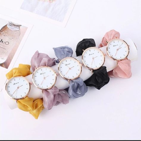 Korean scrunchie watch for girls Available on daraz Link in highlights (watches) #ladieswatch #watch #watches #ladieswatches #watchesofinstagram #wristwatch #timepiece #watchoftheday #jamtangan #menswatch #babyg #fashionwatch #jewellery #fashion #onlineshopping #watchaddict #watchlover #menswatches #ladies #watchcollector #womenswatch #womenwatch #menwatch #stylefiesta #fossil #ladiesfashion #jewelry #gucci #womenwatches #luxurywatch Scrunchie Watch, Female Accessories, Color Quartz, Wristwatch Fashion, Watch For Women, Fancy Earrings, Watch Lover, Girls Watches, Boys Accessories