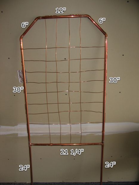 Copper Trellis, Electro Culture, Copper Projects, Soldering Copper Pipe, Garden Trellis Ideas, Arbor Ideas, Copper Garden, Trellis Ideas, Country Garden Decor