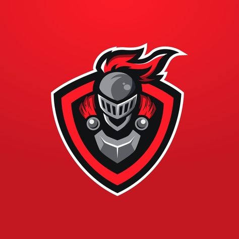 Red knight mascot logo Premium Vector | Premium Vector #Freepik #vector #logo #sports #team #branding Cartoon Knight, Dish Room, Team Branding, Warrior Logo, Knight Logo, Red Knight, Warriors Game, Esports Logo, Game Logo Design