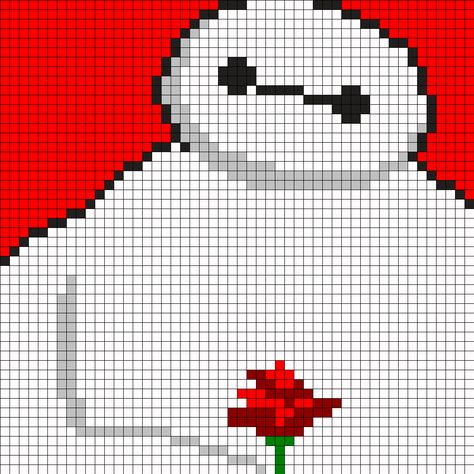 Baymax From Big Hero 6 Square Perler Bead Pattern / Bead Sprite Perler Beads Big, Big Cross Stitch, Pixel Art Templates, Pony Bead Patterns, Rick Y Morty, Pixel Crochet, Beaded Bookmarks, Kandi Patterns, Graph Paper Art