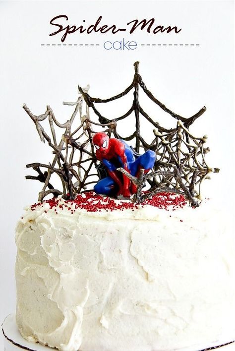 Spider Man Cake, Spiderman Birthday Cake, Velvet Cake Recipes, Spiderman Birthday Party, Birthday Cake For Him, Superhero Cake, Spiderman Party, Spiderman Cake, Birthday Cakes For Men