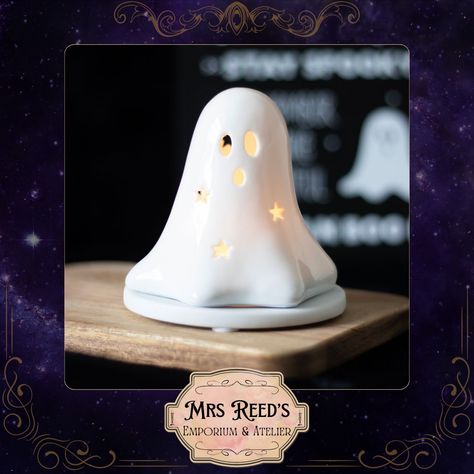 Get you a boo that can do both this Halloween! 👻 Meet The Little Ghost Tealight and Incense Cone Holder available now online. https://tinyurl.com/LittleGhostConeTealightHolder This versatile ceramic tealight holder doubles as an incense cone holder, you to choose between a spooky glow or bewitching fragrance. Free delivery on all UK orders over £50. #ghost #homedecor #Halloween #candles #incensecones #spookyseason Incense Cone Holder, Incense Cone, Little Ghost, Halloween Candles, Incense Cones, Tealight Holder, Fragrance Free, Tealight, Tea Light Holder