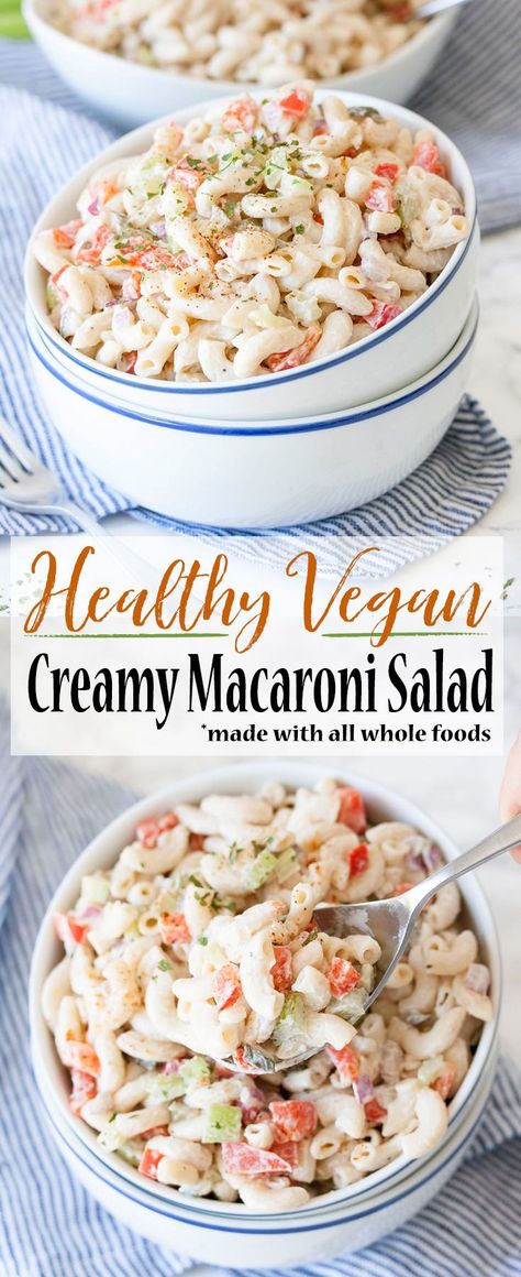 Healthy+Vegan+Macaroni+Salad+|+www.veggiesdontbite.com+|+#vegan+#glutenfree+#plantbased+#wholefoods+#ad+via+@veggiesdontbite Macaroni Salades, Vegan Macaroni Salad, Mac Salad, Macaroni Salad Recipe, Deli Style, Vegan Salad Recipes, Vegan Side Dishes, Vegan Appetizers, Macaroni Salad