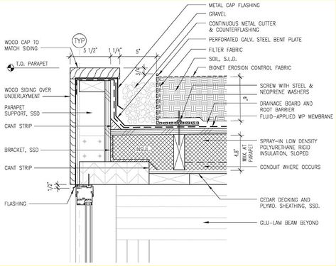 Green Roof Detail Drawing Green Roof Detail, Green Roof Design, Garden Roof, Green Roof System, Green Facade, Timber Roof, Living Roofs, Roof Construction, Green Architecture