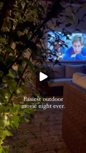 Abby Kulp  DIY | DESIGN on Instagram: "Your answer to the easiest outdoor movie night that lasts all summer long.  Outdoor projector screen linked in my stories & bio. ✨  Follow along @abby_roadhome for more DIY & Design inspo.   #outdoorliving #movienight #familytime #datenight" Movie Night Outside Backyards, Outdoor Projector Ideas, Movie Projector Outdoor, Diy Projector Screen, Outdoor Projector Screen, Outdoor Movie Night, Backyard Movie Nights, Outdoor Projector, Backyard Movie