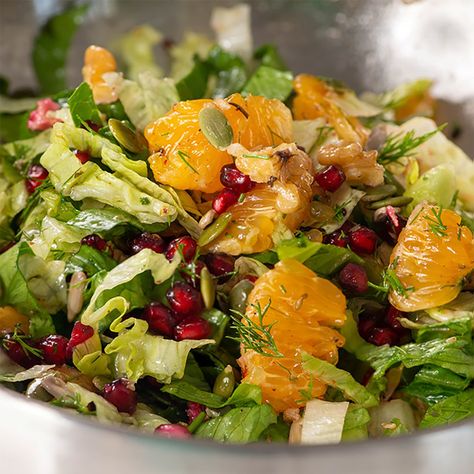 Veg Nuggets, Skin Salad, Green Peas Curry, Pomegranate Recipes Salad, Orange Pomegranate, Beet Salad Recipes, Pomegranate Salad, Roasted Fennel, Orange Salad