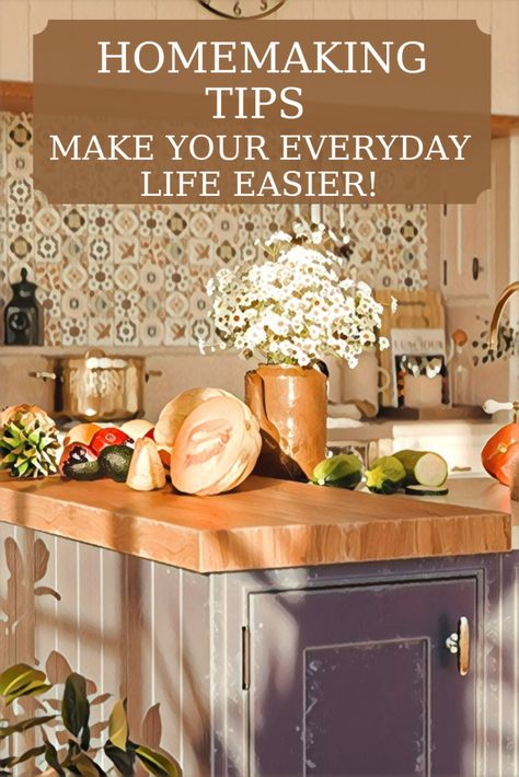 Homemaking tips to make your daily life easier. Creating schedules, learning skills and forming good habits will help you on your journey. Cozy Homemaking, Simple Homemaking, Housewife Life, Happy Homemaking, Homemaking Tips, Living Simply, Household Management, Homesteading Skills, Learning Skills