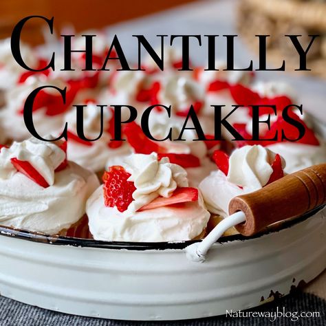 Chantilly Cupcakes Recipe, Chantilly Cupcake Recipe, Chantilly Cupcakes, Chantilly Cake, Lace Cupcakes, Chantilly Cream, Frosting Tips, Vanilla Cake Mixes, Strawberry Slice