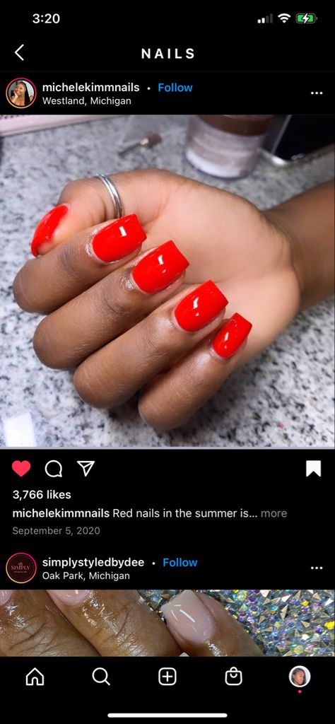 Red Manicure Black Women, Black Women Red Nails, Short Red Nails Black Women, Red Nails For Black Women, Red Nails On Black Women, Red Nails Black Women, Nails On Black Women, Short Red Nails, Red Manicure