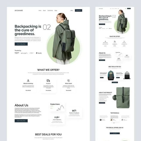 Landing page for Fashion and Casual Bags 💚 Addtional, If you are looking for a professional website service, I’m here to bring your vision to life. Posted by @webdesignssphere We offer in our service : 1. Custom Web Design 2. Responsive Design 3. E-commerce Solutions 4. Content Management 5. SEO 6. UX Design 7. Maintenance & Support 8. Analytics & Reporting Elevate your online presence with our comprehensive Web Design Services. #websitebrainy #ecommercewebsite #ecommerce #ecom... Beautiful Web Design, Concept Web, Custom Web Design, Website Template Design, Website Services, Webpage Design, Website Header Design, Web Design Tips, Web Design Trends