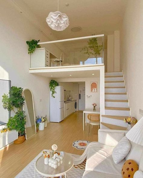 Loft House Design, Minimalist Apartment Style, Tiny House Layout, Tiny House Loft, Dream Apartment Decor, Small Apartment Design, Room Redesign, Loft House, غرفة ملابس