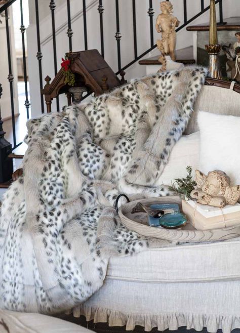 My Favorite New Things - Cedar Hill Farmhouse | Faux Snow Leopard Throw Country Home Living Room, Leopard Bedroom, Vintage Home Decor Eclectic, Leopard Home Decor, Diy French Country Decor, Cedar Hill Farmhouse, Repurposed Decor, Living Room Ideas Farmhouse, Rustic Country Home