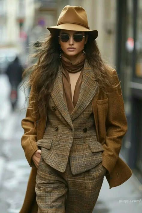 Clothes Brown, Retro Inspired Fashion, Winter Work Outfits, Dandy Style, Classy Outfits For Women, 2024 Fashion Trends, Winter Work, Ralph Lauren Style, Androgynous Fashion