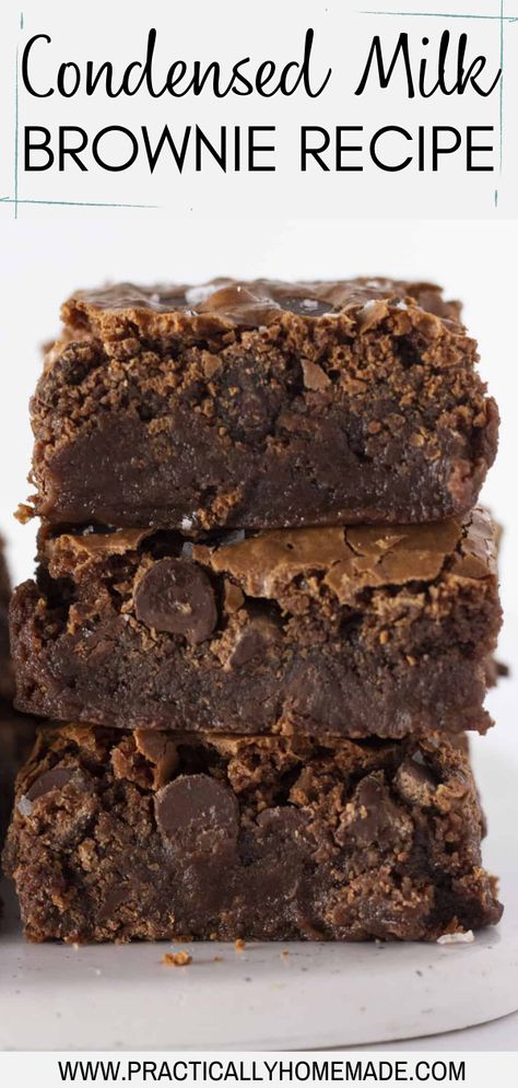 Mrs Fields Brownie Recipe, Fairytale Brownies Recipe, Deserts With Sweet Condensed Milk, Oreo Sweetened Condensed Milk, Recipes Using Boxed Brownies, Box Brownies With Condensed Milk, Cool Dessert Ideas, Cowboy Brownies, Box Mix Brownies Better