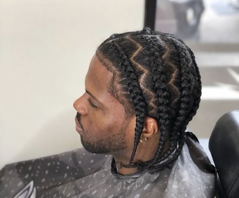 Sideway Cornrow Hairstyles, Sideways Cornrows Men, Side Cornrows Men, Straight Cornrows, Dread Braids Men, 2 Braids Men, Braids For Black Men, Twist Hair Men, Cornrow Styles For Men