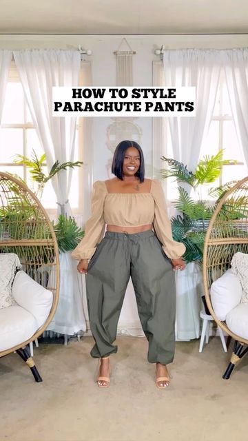 How To Style Crop Tops, Parachute Pants Outfit, Summer Brunch Outfit, Pants Outfit Fall, Summer Pants Outfits, Simply Fashion, Cargo Pants Outfit, Black Pants Casual, Kendall Jenner Style