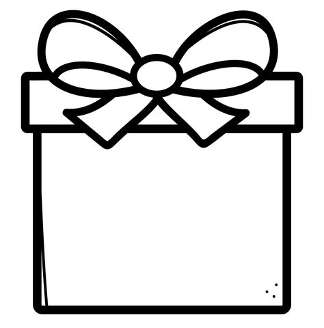 Gift Box Coloring Page, Christmas Gift Coloring Page, Christmas Present Printable, Present Template Free Printable, Present Outline, Present Coloring Page, Present Box Drawing, Christmas Present Template, Presents Coloring Pages