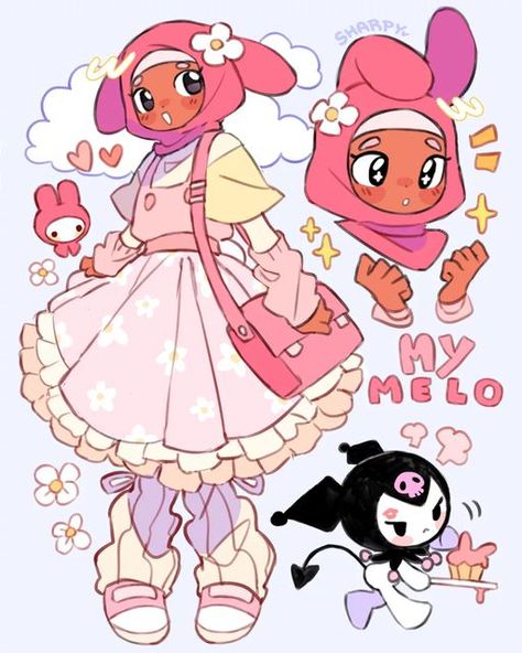 Sanrio Stuff, Fanart Illustration, Kawaii Stuff, Art Cartoon, Amazing Drawings, Color Art, Cute Art Styles, Beautiful Drawings, Kawaii Drawings