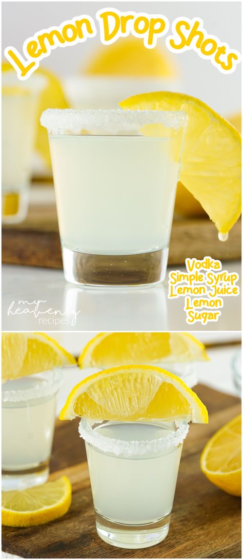 Lemon Drop Shots Recipe, Lemon Drop Shot Recipe, Lemondrop Shot Recipe, Alcoholic Shots, Shots To Make, Shots Recipes, Fruity Drink Recipes, Lemon Drop Shots, Lemon Shots