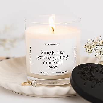 Amazon.com: Engagement Candle, Smells Like You’re Getting Married, Finally, Lavender Lemongrass Handmade Scent, 100% Natural Soy Wax Blend, 75 Hr Burn, Gift for Her, Couples, Elope Party, Friends, USA Made : Home & Kitchen Home Relaxing, Engagement Candle, Long Lasting Candles, Gift Candle, Clear Jars, Lemongrass Essential Oil, Well Wishes, Natural Soy Wax Candles, Time 100