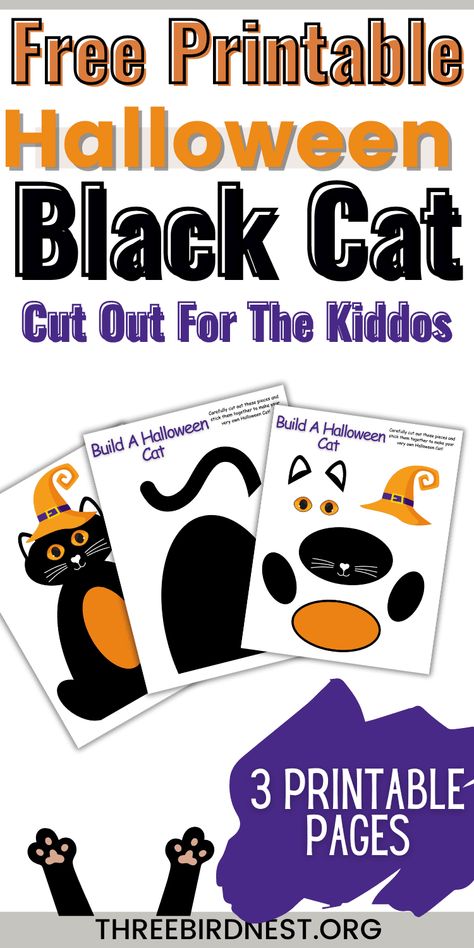 DIY Halloween Fun: Cutout Black Cat Printable for Kids - This Little Nest
Black cat history and kid's printable for cut-out cat play. 
Enjoy the Fall Halloween spirit with this fun kid's activity. Black Cat Crafts Toddlers, Halloween Printouts, Cat Crafts Kids, Halloween Cat Crafts, Black Cat Printable, Halloween Activities Preschool, Craft Activities For Toddlers, Halloween Kindergarten, Art Activities For Toddlers