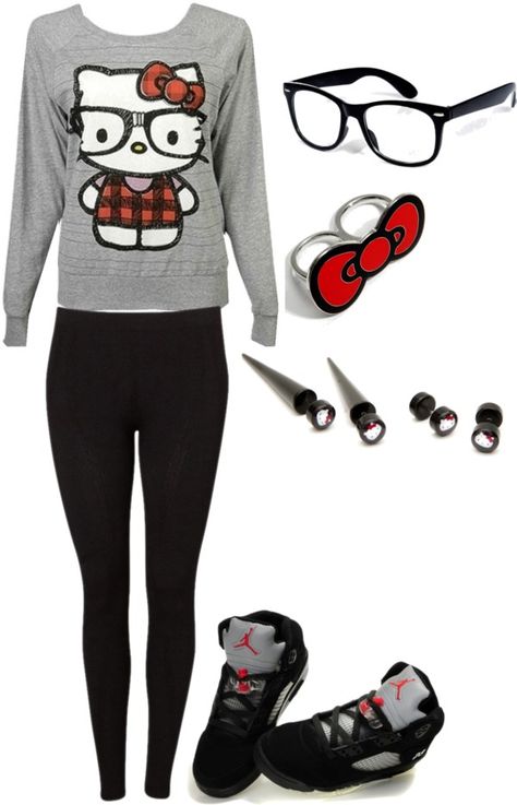 "- Hello Kitty !" by tbarbiie ❤ liked on Polyvore Hello Kitty Workout, Cute Hello Kitty Loungewear Pants, Hello Kitty Fashion, Hello Kitty Casual Crew Neck T-shirt, Casual Pink Hello Kitty T-shirt, Casual Hello Kitty Crew Neck T-shirt, Casual Hello Kitty Sleepwear, Space Outfit, Friends Characters