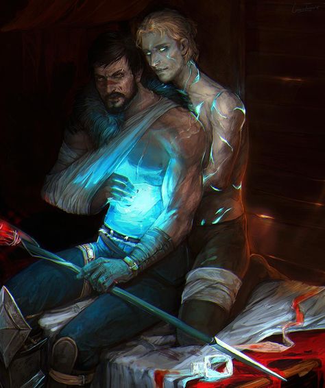 Hawke and Anders(Justice) by LoranDeSore on DeviantArt Hawke X Anders, Anders Dragon Age, Garrett Hawke, Dragon Age Solas, Dragon Age 4, Dragon Age Romance, Dragon Age Characters, Dragon Age Games, Dragon Age Series