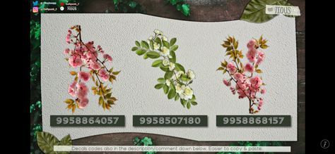 Plant Decal Id Bloxburg, Flower Vine Decal Bloxburg, Decal Plants Bloxburg, Bloxburg House Plant Decals, Flower Bush Bloxburg Decal, Vine Decal, Bloxburg Food Decals, Roblox Image Ids, House Decals