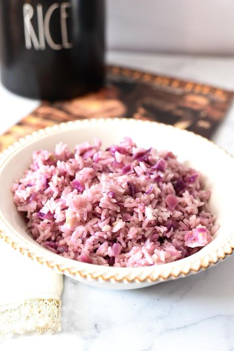 Lavender Rice, Lentil Stew Recipes, Purple Rice, Braised Red Cabbage, Wine Butter, Rice Mix, Natural Food Coloring, Vegetarian Cabbage, Cup Of Rice