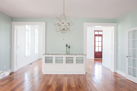 Sw Copen Blue, Sherwin Williams Copen Blue, Blue Sherwin Williams, Palladian Blue Benjamin Moore, Light Blue Paint Colors, Forest Kitchen, Sherwin Williams Blue, Light Green Paint, Copen Blue