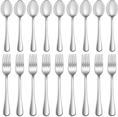 16 Pcs Forks and Spoons Silverware Set,Food Grade Stainless Steel Flatware Cutlery Set for Home,Kitchen and Restaurant,Mirror Polished,Dishwasher Safe - 8 Dinner Fork(8 inch) and 8 Teaspoon(6.5 inch) Restaurant Mirror, Stainless Steel Silverware, Stainless Steel Cutlery, Dinner Fork, Forks And Spoons, Stainless Steel Flatware, Tableware Set, Spoon Set, Flatware Set