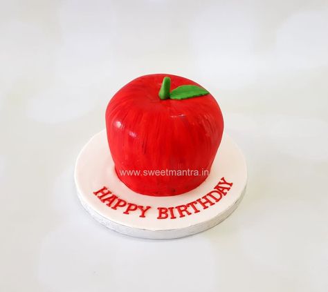 Apple fruit shaped theme customised 3D fondant cake for fruit lovers birthday by Sweet Mantra - Customized 3D cakes Designer Wedding/Engagement cakes in Pune - http://cakesdecor.com/cakes/317528-apple-fruit-shaped-theme-customised-3d-fondant-cake-for-fruit-lovers-birthday 3d Fondant Cake, Customised Cakes, Fruit Shape, Shape Cake, Adult Birthday Cakes, 3d Cakes, Apple Shape, Engagement Cakes, Cake Online