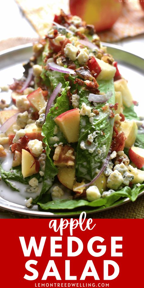 Apple Wedge Salad, Classic Wedge Salad, Apple Delight, Wedge Salad Recipes, Wedge Salad, Gorgonzola Cheese, Savory Salads, Fresh Salad Recipes, Crisp Apple