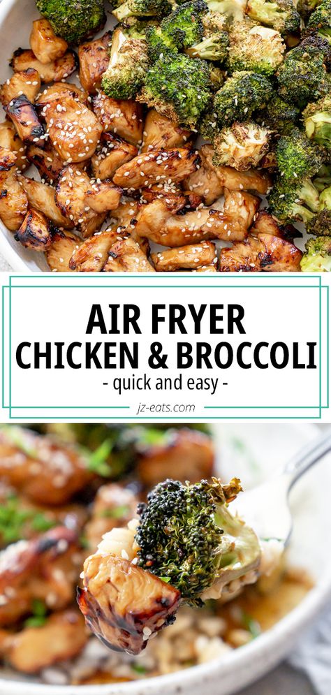 Easy Healthy Lunches Low Carb, Healthy Air Fryer Stir Fry, Healthy Dinners For High Cholesterol, Dinner Vegetable Ideas, Air Fried Chicken And Vegetables, Air Fryer Chicken Rice Bowl, Large Healthy Meals Families, Chicken And Broccoli Diet, Cheap And Easy Air Fryer Recipes