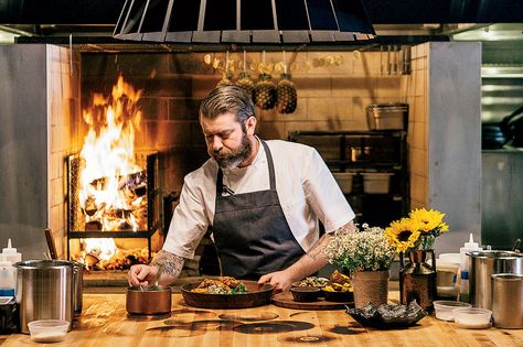 Fire Restaurant, Restaurant Designs, Meat Restaurant, Wood Fired Cooking, Open Fire Cooking, Barbecue Design, Chicago Magazine, Cooking Restaurant, Dream Food