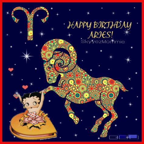 Happy BirthDay Aries, Betty Boop Aries Happy Birthday Aries, Betty Boop Birthday, Happy Birthday Black, Betty Boop Quotes, Hot Hair Styles, Betty Boop, Happy Birthday, Birthday, Movie Posters