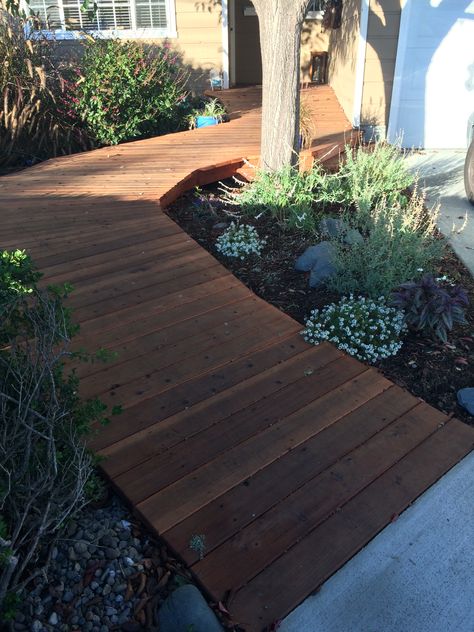 Ramp through the garden Garden Ramp, Modwood Decking, Porch With Ramp, Concrete Ramp, Outdoor Ramp, Yoga Platform, Apple House, Wooden Ramp, Ramp Stairs