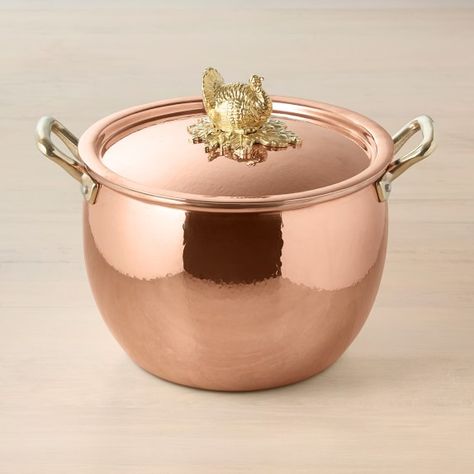 Ruffoni Stock Pot with Turkey Finial Tin Interior, Copper Cleaner, How To Polish Copper, Stock Pots, Copper Pans, Copper Cookware, Pots And Pans Sets, Kitchenware Store, Electric Cooktop