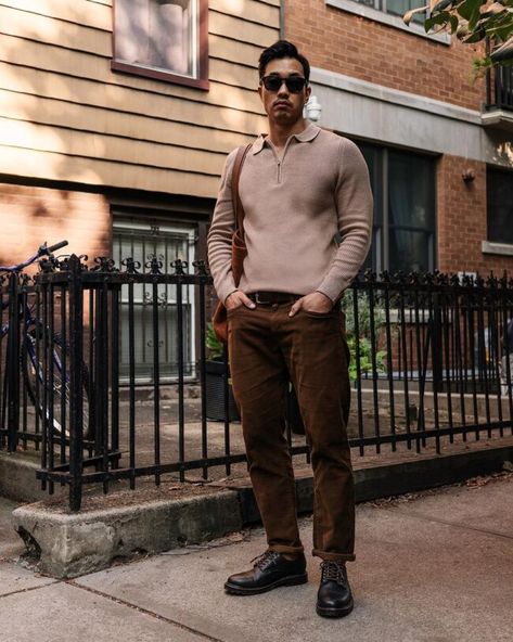 Cord Trousers Outfit Men, Men Corduroy Pants Outfit, Mens Corduroy Pants Outfit, Rugby Shirt Outfit Men, Brown Corduroy Pants Outfit, Rugby Shirt Outfit, Outfit Men Ideas, Jay Fashion, Trousers Outfit Men