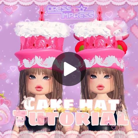 TikTok · diva୨ৎ‧₊˚✧ Birthday Cake Hat Dress To Impress, Dress To Impress Cake Hat, Cake Hat Dress To Impress, Cake Flavours Dti Outfit, Cake Hat, Hat Tutorial, Dress Cake, Cake Flavors, Dress Hats