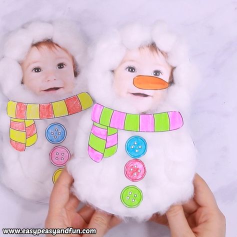 Cotton Ball Snowman, Snowman Craft For Kids, Diy Christmas Card, Snowman Crafts Diy, Snowman Craft, Christmas Crafts For Toddlers, Christmas Crafts For Adults, Christmas Card Crafts, Preschool Christmas