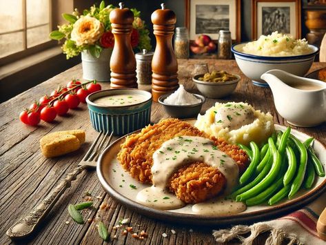 Cheese Enchilada Casserole, Philly Cheese Steak Casserole Recipe, Country Fried Chicken, Fiesta Recipes, Breaded Steak, Fried Steak Recipes, Philly Cheese Steak Sliders, Comfort Food Chicken, Steak Kabobs