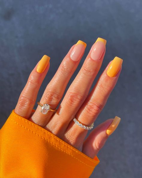 50+ Cute Summer Nails 2023 You Need To Try! Orange Nail Art, Sports Nails, Summer Nails Almond, Summer Nails 2023, New Nail Colors, Orange Nail Designs, Fun Summer Nails, Yellow Nails Design, Orange Nail Polish